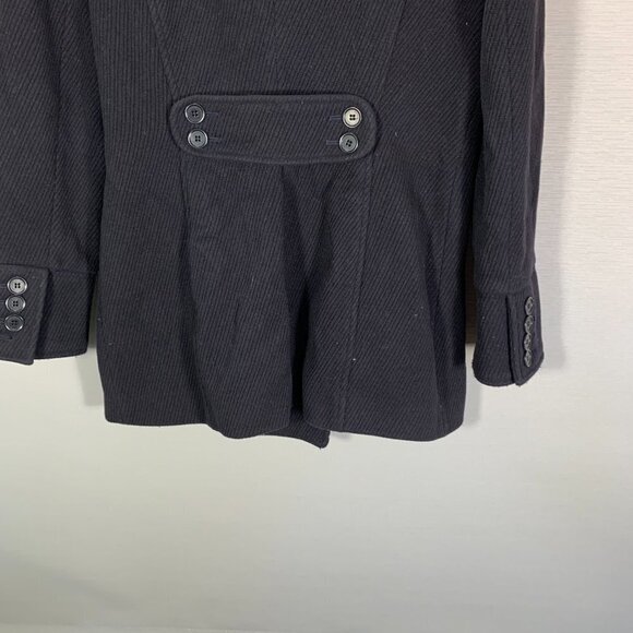 Kenneth Cole R Reaction Jacket Womens 6 Wool Cashmere Blend Lined Navy Blue - Picture 9 of 11